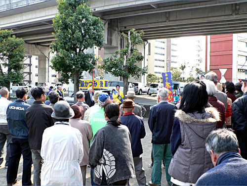 植原大二郎元市議の活躍による飯塚・飯玉地域での街頭集会